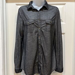 Love Potion Women's Grey Button Down Size Small Long Sleeve